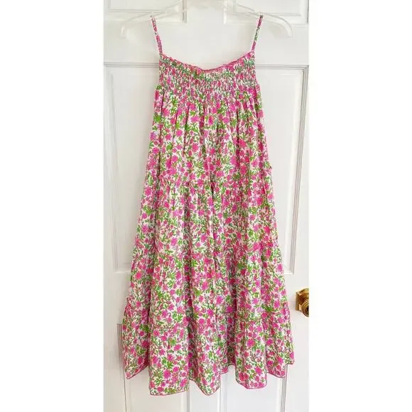 Pink City Prints Tuckernuck Rah Rah Skirt Smocked Floral Midi Maxi Candy Jaal - Picture 4 of 6